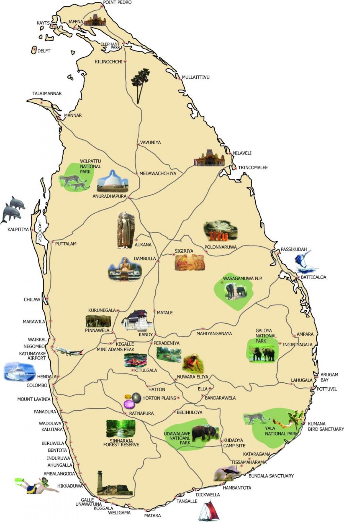 peta dari bentota, Sri Lanka
