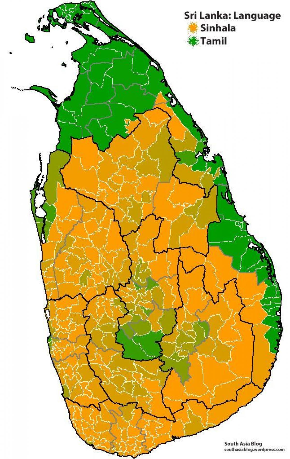 peta dari Sri Lanka bahasa