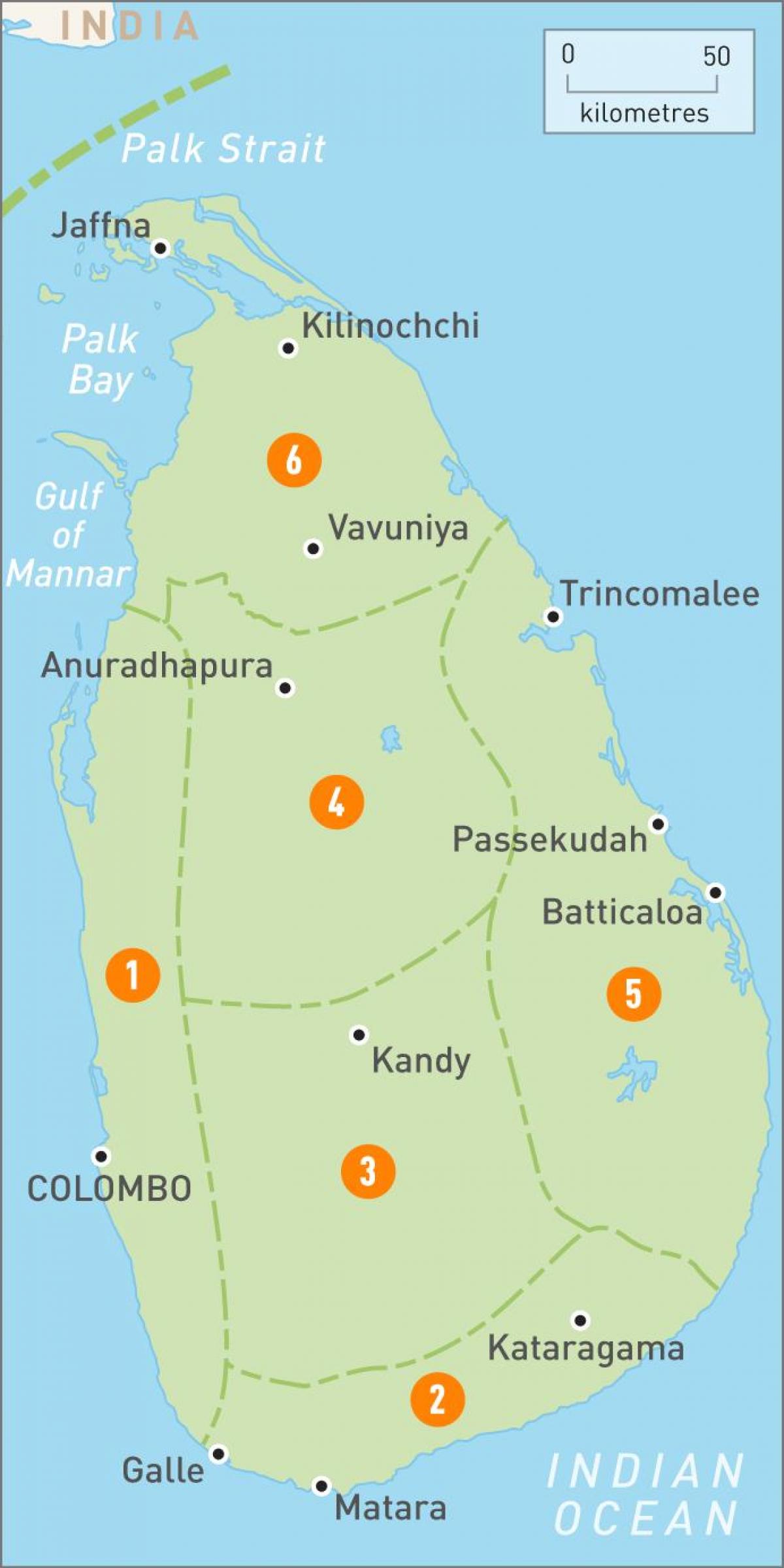 peta dari Sri Lanka daerah