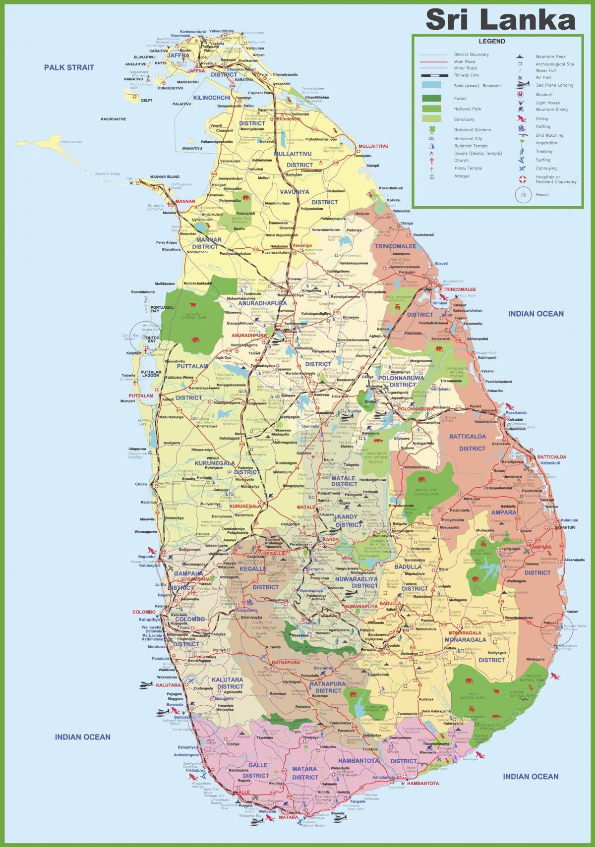 peta dari Sri Lanka desa