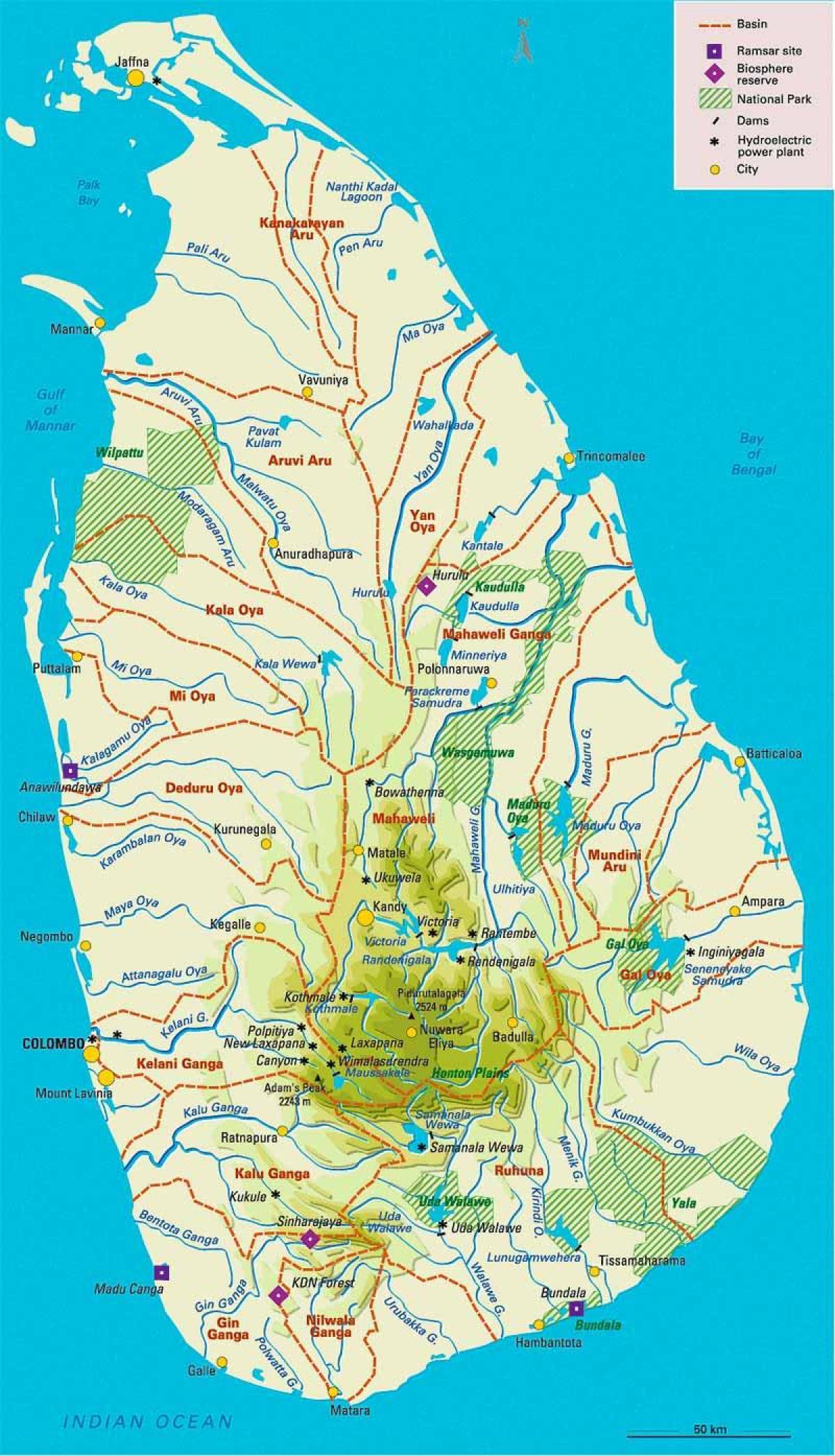 peta dari Sri Lanka geografi