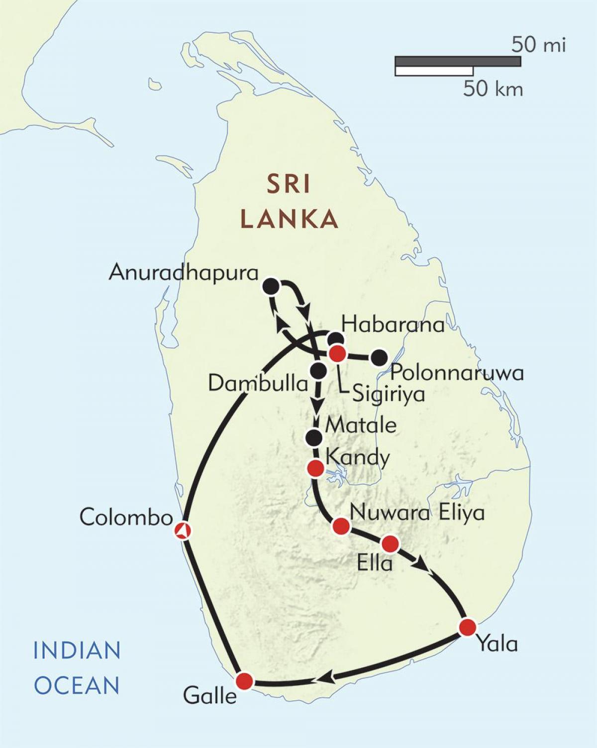peta dari Sri Lanka jadwal
