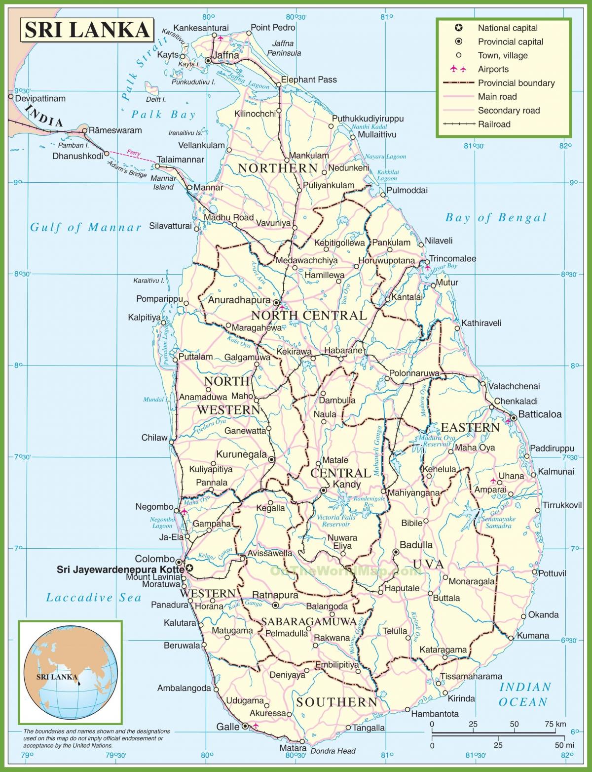 peta dari Sri Lanka