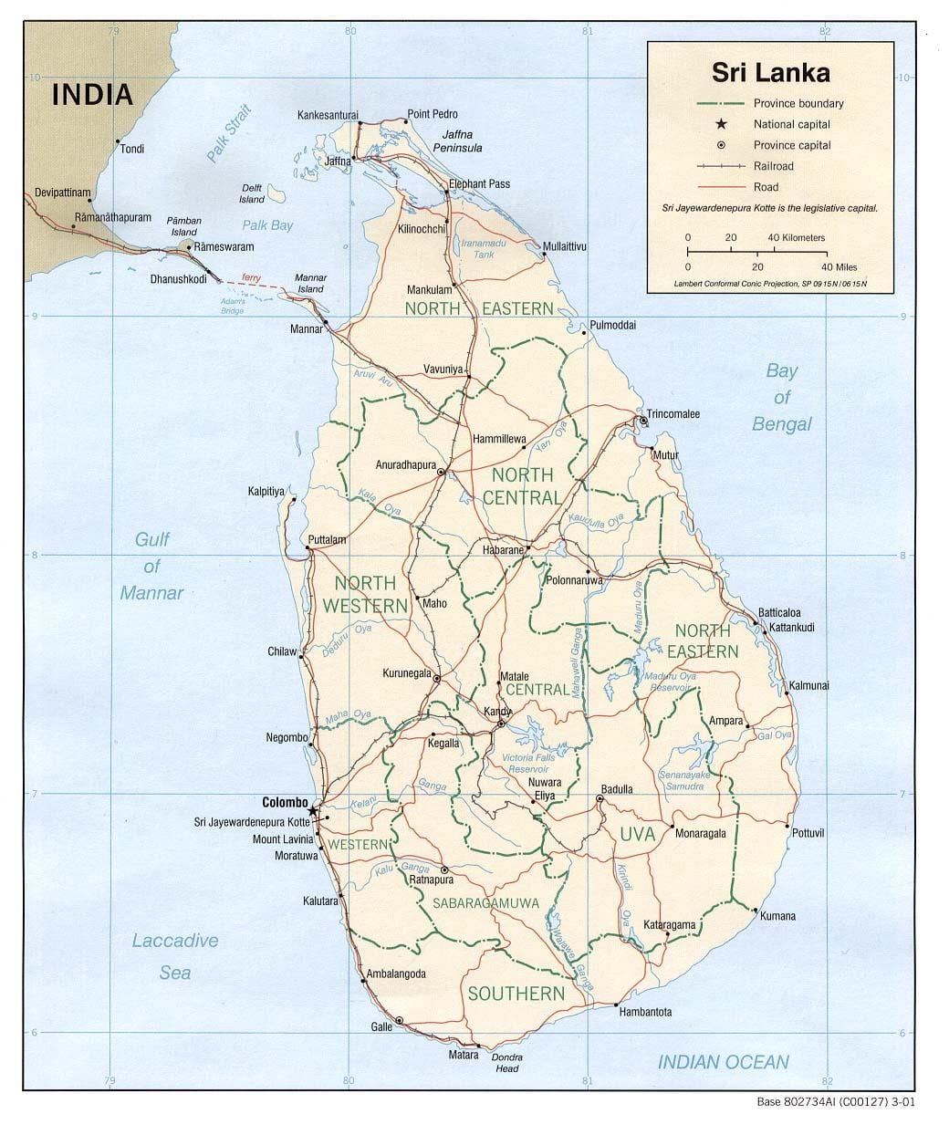 peta dari Sri Lanka grid