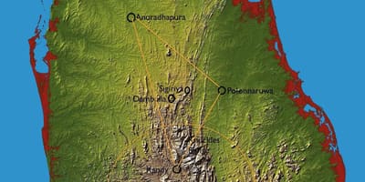 Peta dari bukit negara Sri Lanka