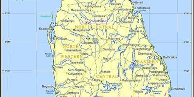 Peta dari danau-danau di Sri Lanka
