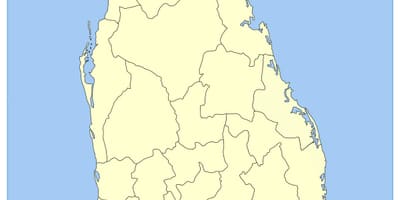 Peta dari selatan Sri Lanka