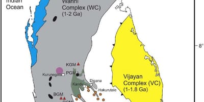 Peta dari mineral di Sri Lanka