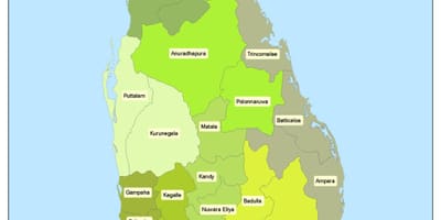 Peta dari Sri Lanka daerah