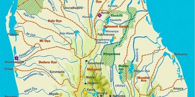Peta dari Sri Lanka geografi