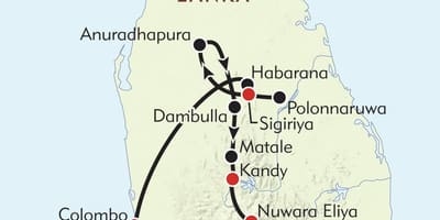 Peta dari Sri Lanka jadwal
