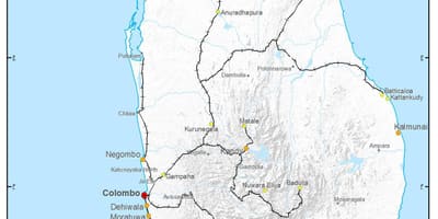 Rute kereta api Sri Lanka peta