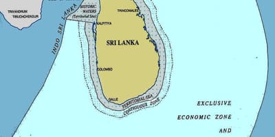 Peta dari Sri Lanka laut