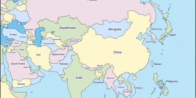 Peta dari Sri Lanka dan negara-negara sekitarnya