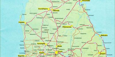 Peta dari Sri Lanka peta dengan jarak