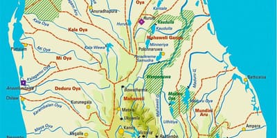 Sri Lanka peta sungai di tamil