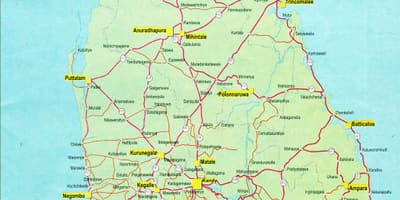 Sri Lanka jalan raya peta