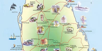 Tempat wisata Sri Lanka peta